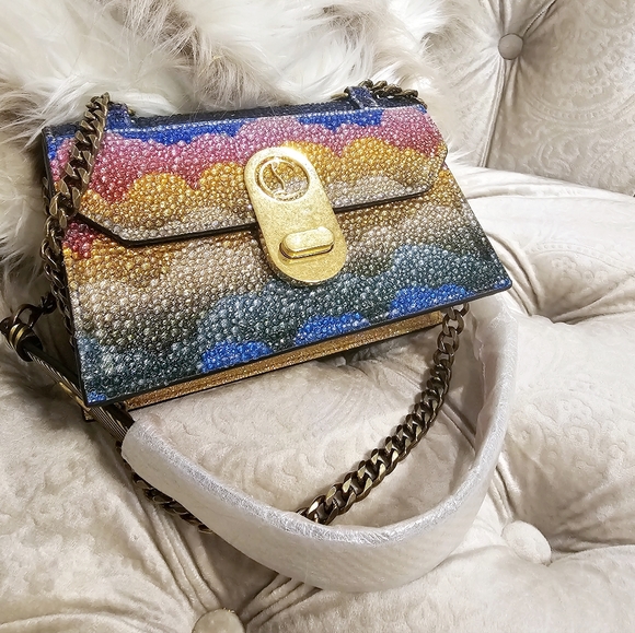 New Christian Louboutin elisa crystals crossbody  bag mini - Picture 3 of 12